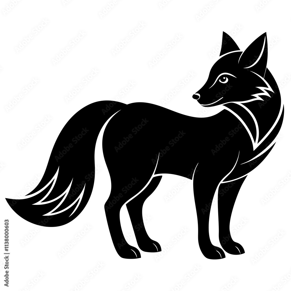 Arctic Fox Silhouette vector illustration Arctic Fox Silhouette vector illustration