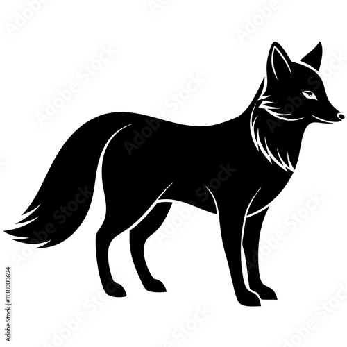 Arctic Fox Silhouette vector illustration