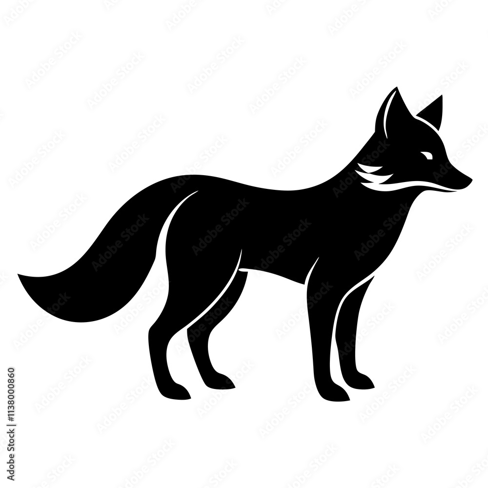 Arctic Fox Silhouette vector illustration Arctic Fox Silhouette vector illustration