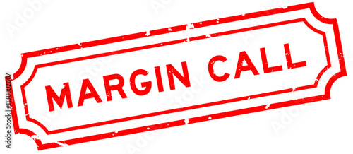 Grunge red margin call word rubber seal stamp on white background