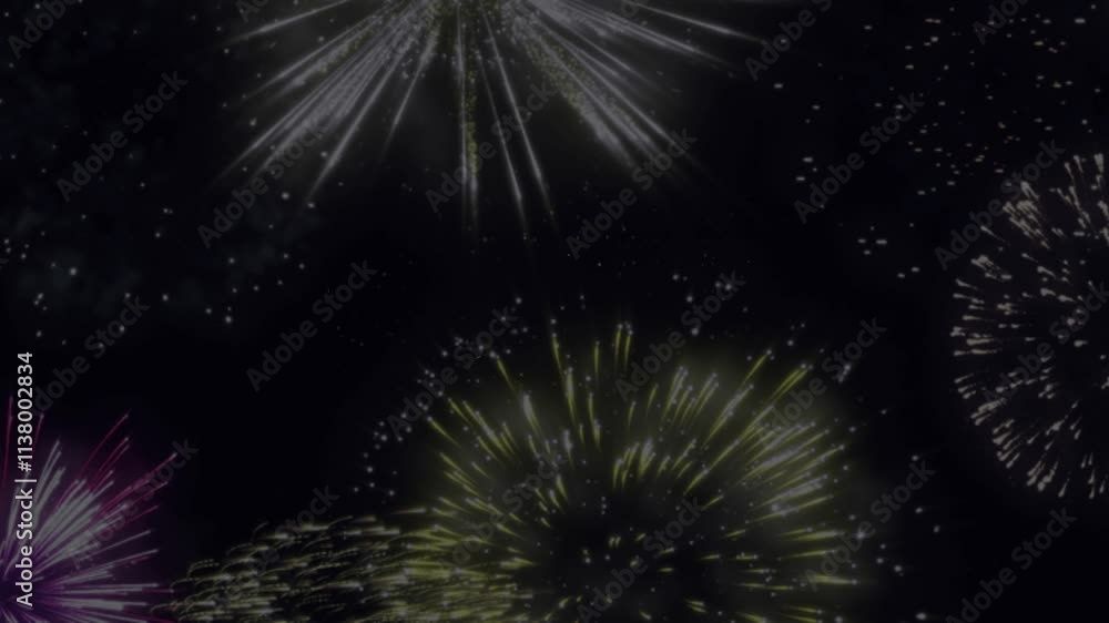 happy new year 2025 golden text animated fireworks in the night sky 4k video happy new year 2025 golden text animated fireworks in the night sky 4k video