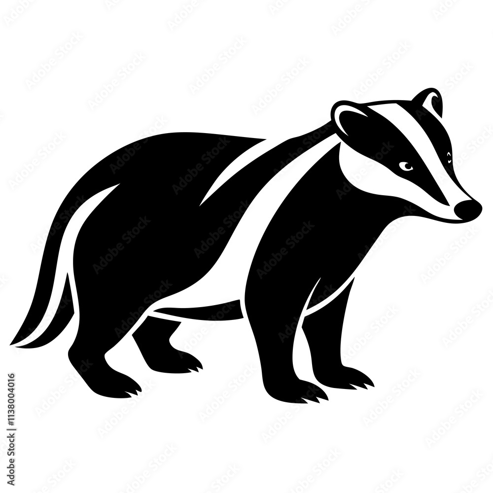 Obraz premium Badger Silhouette vector illustration