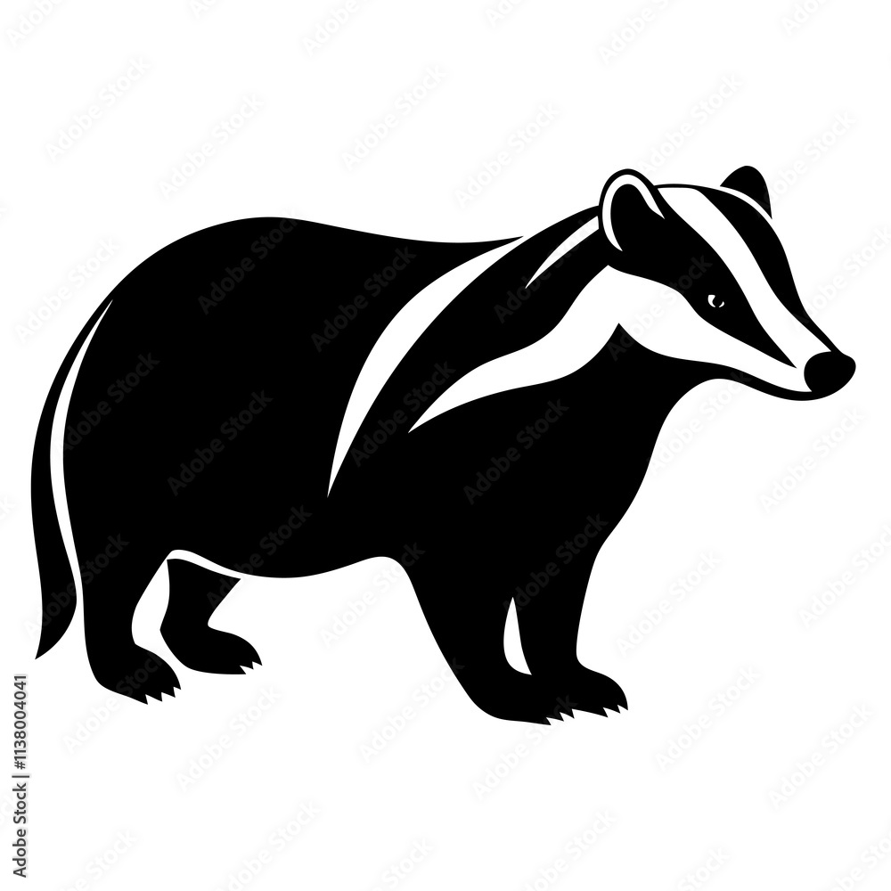 Obraz premium Badger Silhouette vector illustration