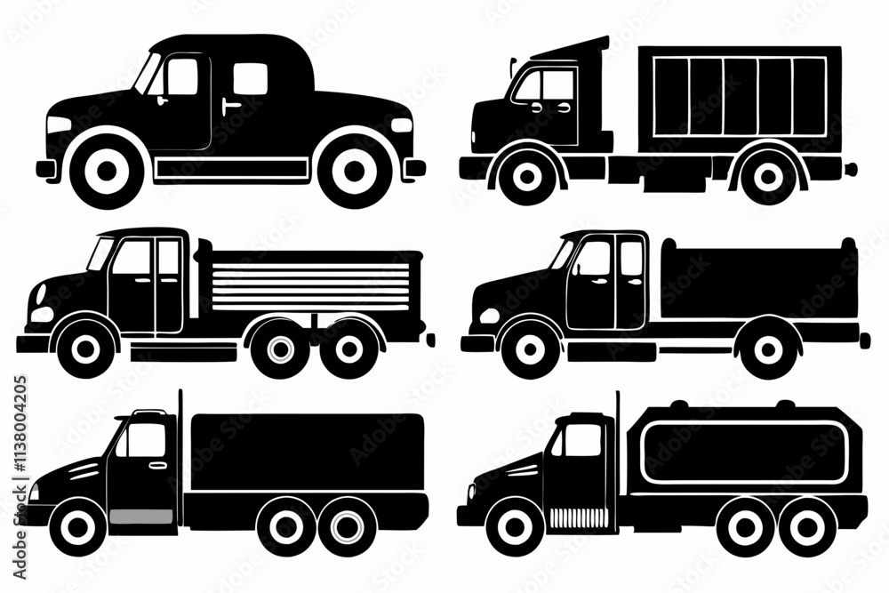 set of trucks vector set of trucks vector