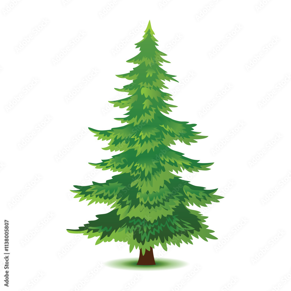 Illustration of christmas tree fully adorned with ornaments. Illustration of christmas tree fully adorned with ornaments.