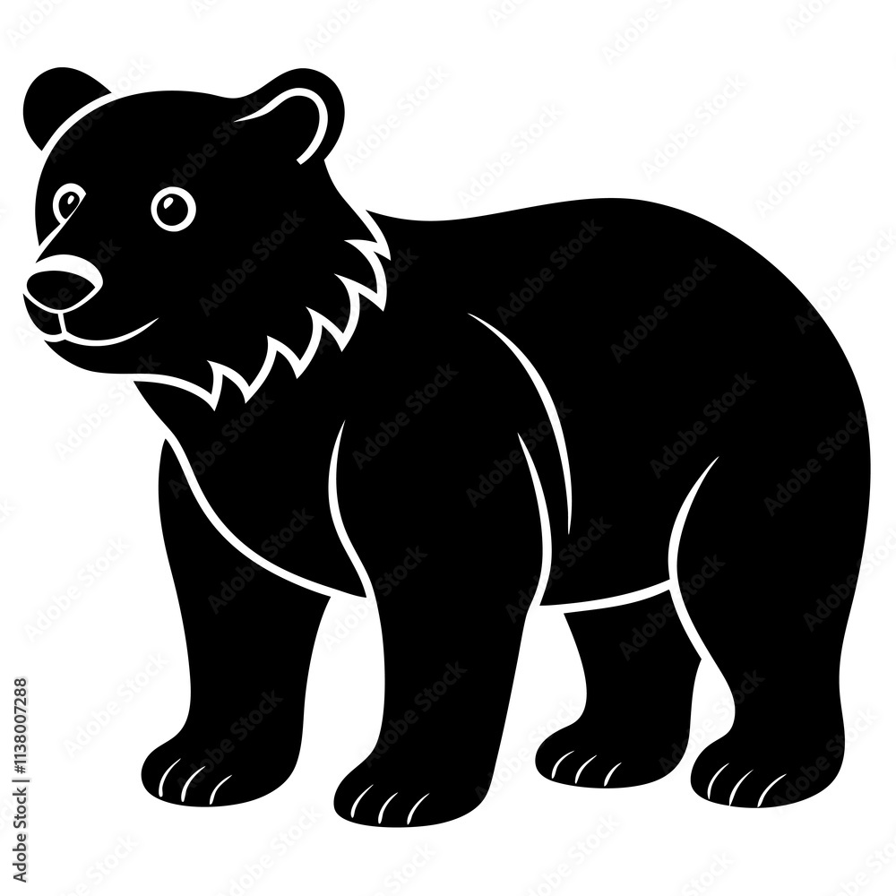 Bear Cub Silhouette vector illustration Bear Cub Silhouette vector illustration