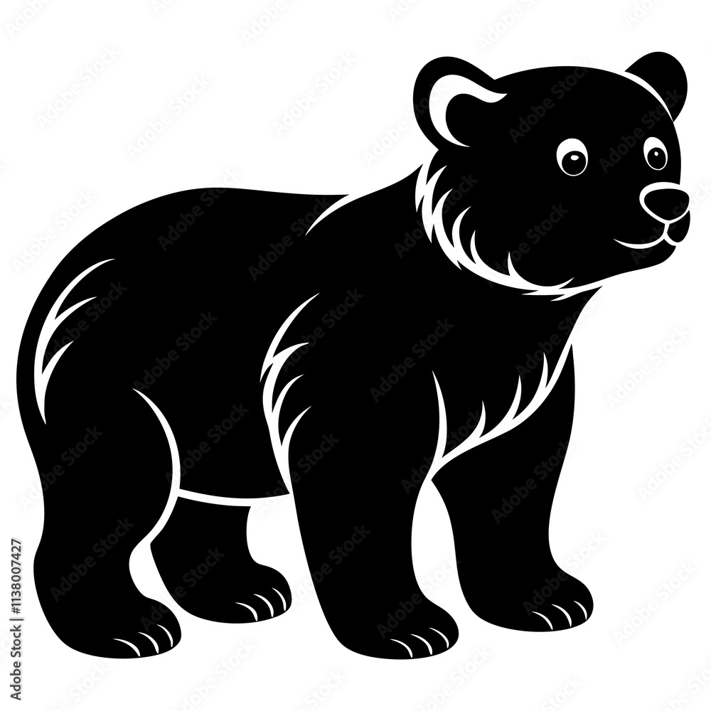 Bear Cub Silhouette vector illustration Bear Cub Silhouette vector illustration