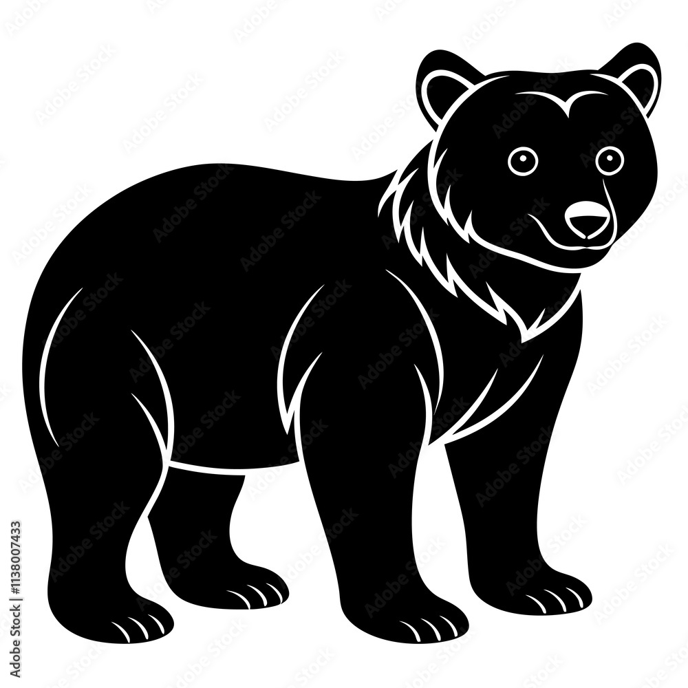 Bear Cub Silhouette vector illustration Bear Cub Silhouette vector illustration