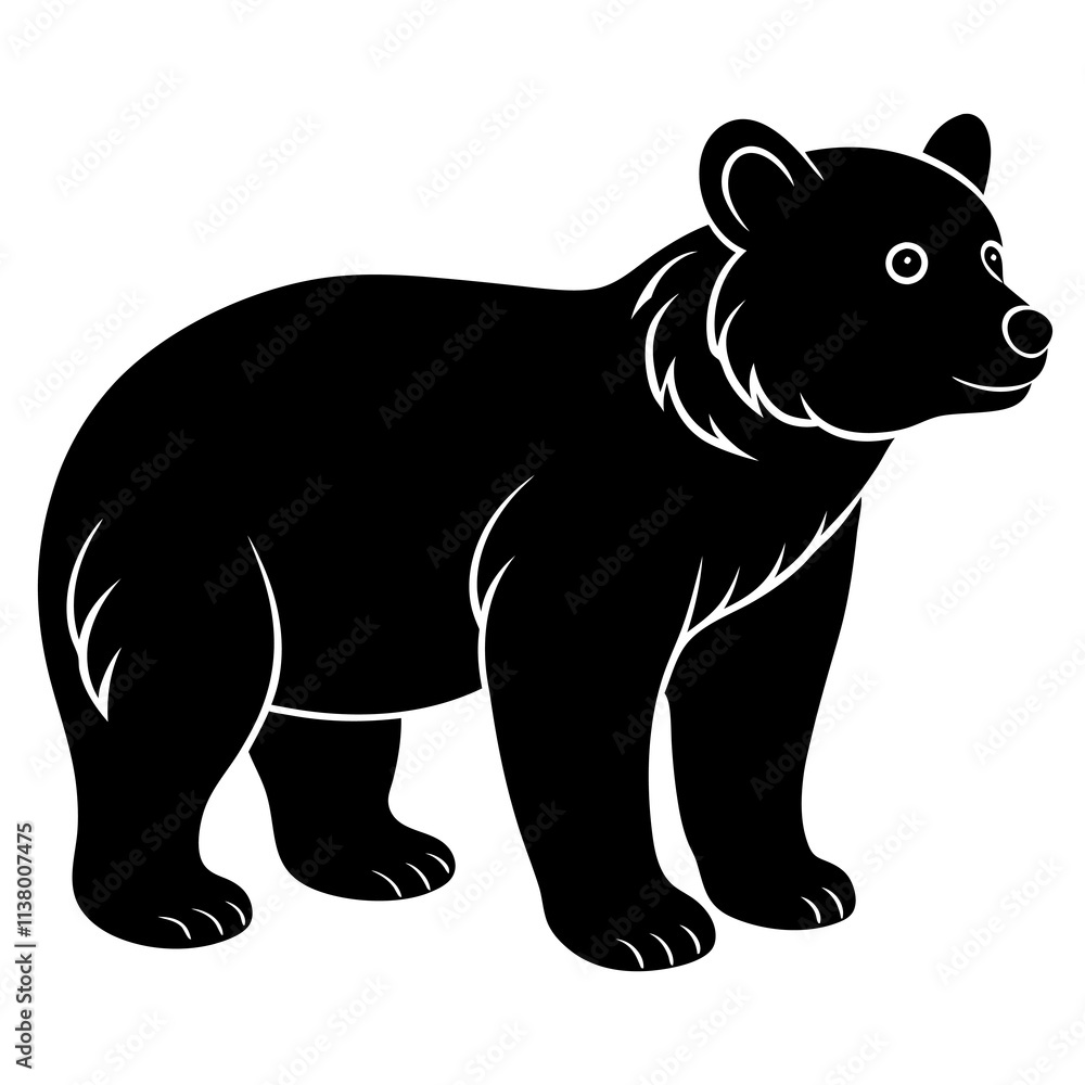 Bear Cub Silhouette vector illustration Bear Cub Silhouette vector illustration