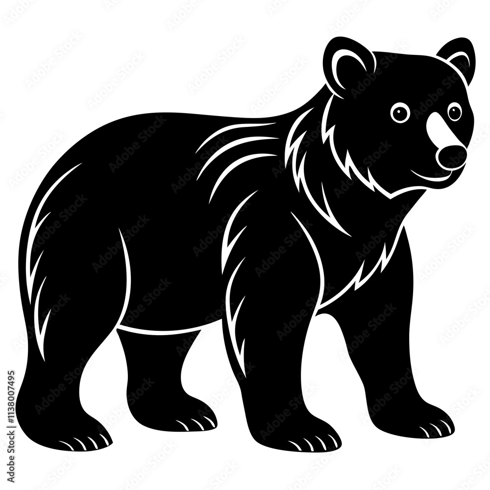 Bear Cub Silhouette vector illustration Bear Cub Silhouette vector illustration