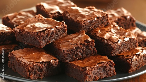 Wallpaper Mural Delicious and Fudgy Brownie Squares on a Plate Ready to Serve Torontodigital.ca