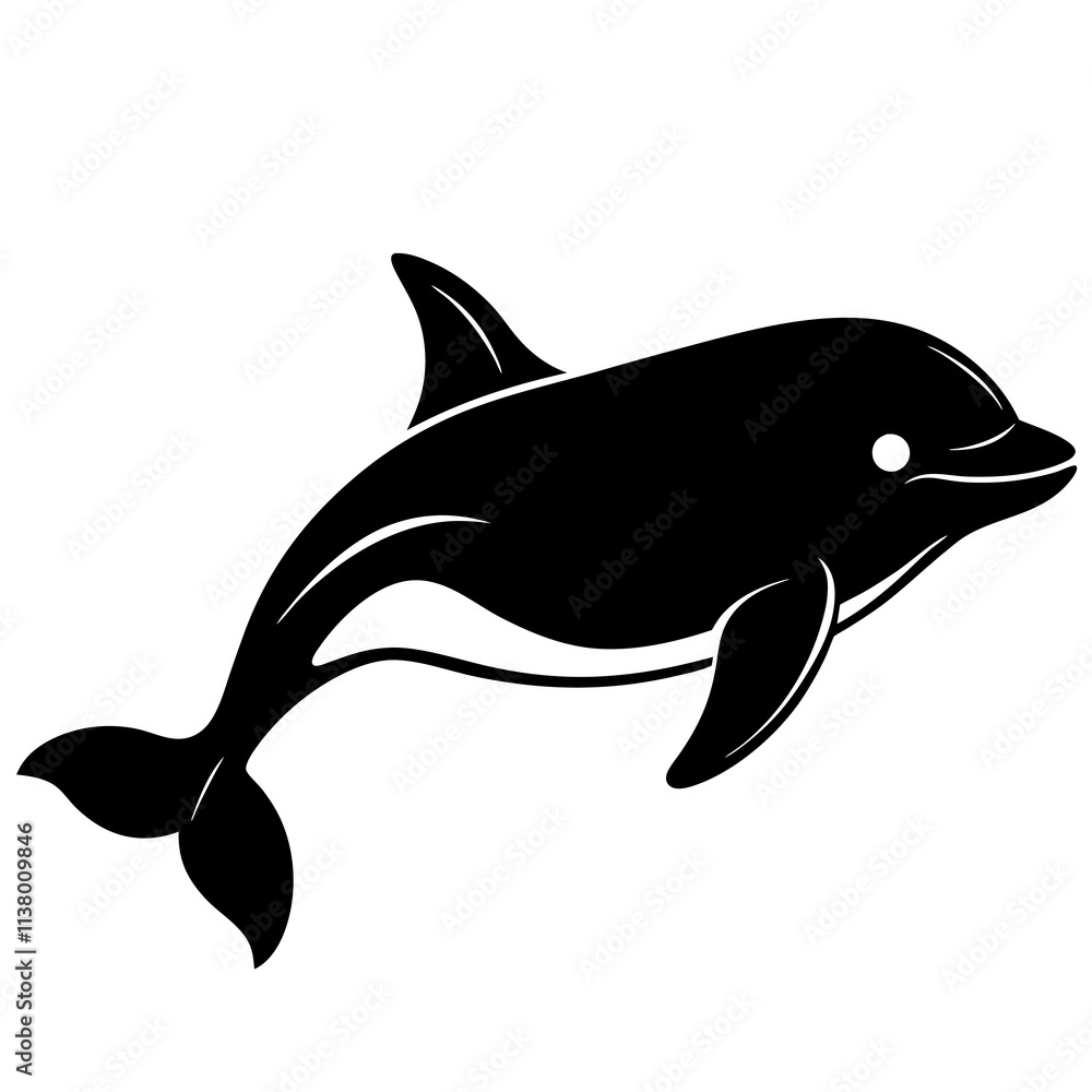 Obraz premium Beluga Whale Silhouette vector illustration