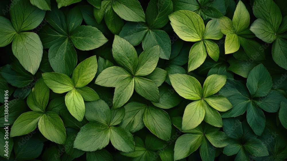 A texture of green leaves, top view. A texture of green leaves, top view.