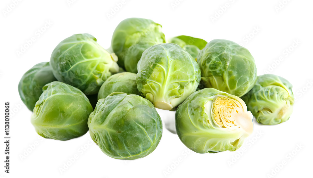 Brussels sprouts on a white background. isolated background. Brussels sprouts on a white background. isolated background.