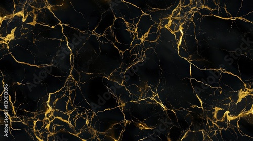 Stunning Black Marble with Exquisite Gold Veins - A Luxurious Design for Interior Spaces