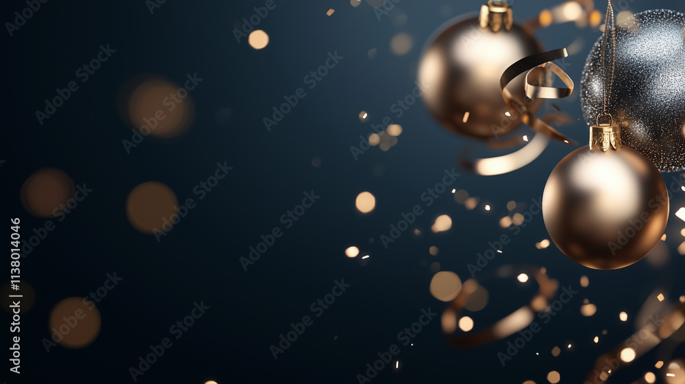 A pile of metallic glass ornaments, with glitter on them in large and small sizes, Christmas tree toys arranged to create a festive atmosphere for Christmas A pile of metallic glass ornaments, with glitter on them in large and small sizes, Christmas tree toys arranged to create a festive atmosphere for Christmas