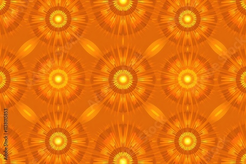 Orange Mandala Pattern: A mesmerizing and vibrant orange and yellow mandala pattern.  This seamless pattern features intricate details and a captivating geometric design.