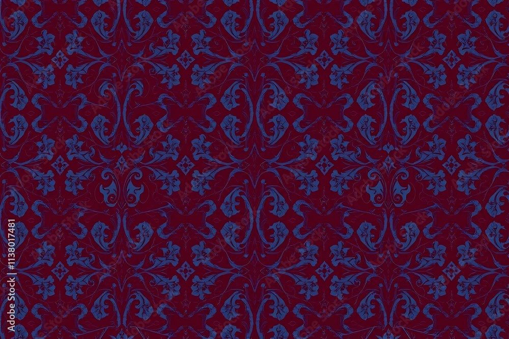 Burgundy Damask Seamless Pattern Burgundy Damask Seamless Pattern
