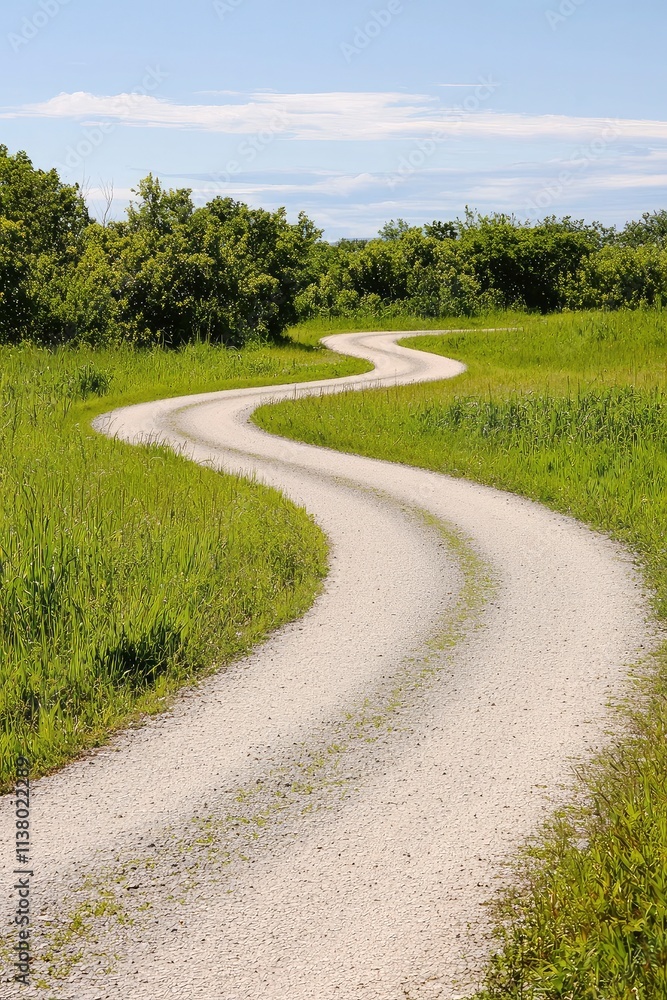 Obraz premium Metaphorical imagery of a winding road representing life's unpredictable journey.