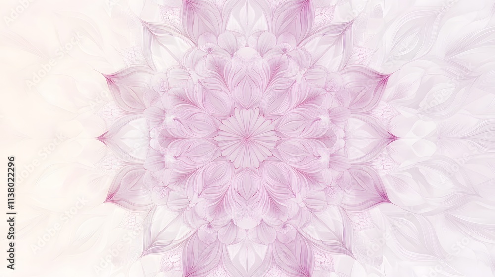 Obraz premium Pastel pink floral mandala design.
