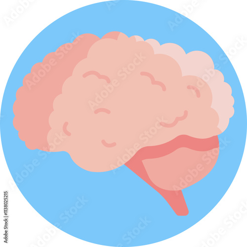 A detailed brain icon with intricate folds, representing thought, creativity, and problem-solving.