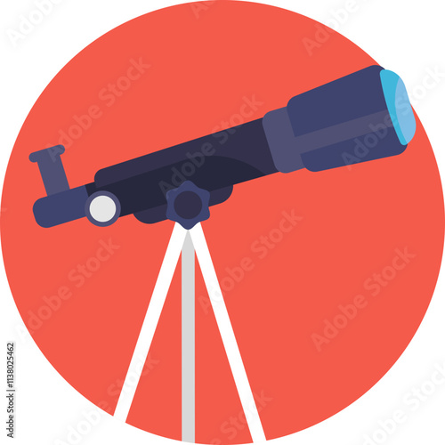 A sleek telescope icon, representing the quest for discovery and scientific curiosity.