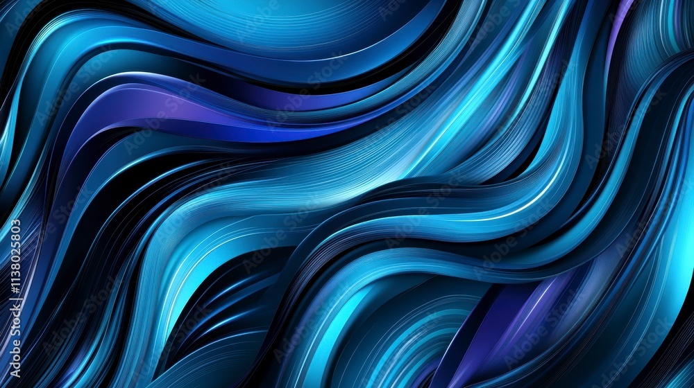 Stunning Abstract Blue Waves Design Stunning Abstract Blue Waves Design