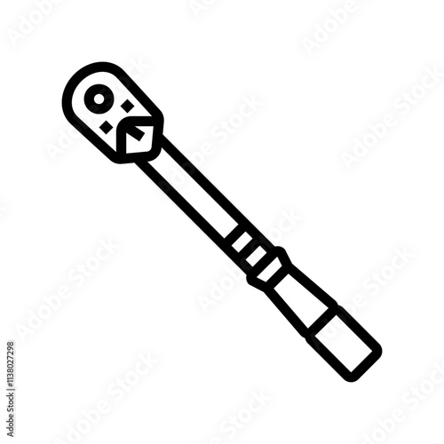 torque wrench car repair tool line icon vector. torque wrench car repair tool sign. isolated contour symbol black illustration