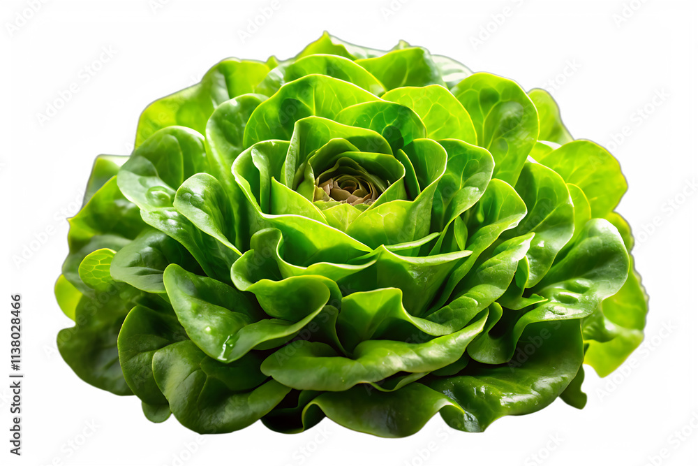 Fototapeta premium Lettuce, product photography isolated on white background PNG.AI GENERATED