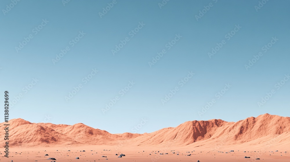 Desert Landscape with Clear Blue Sky Desert Landscape with Clear Blue Sky