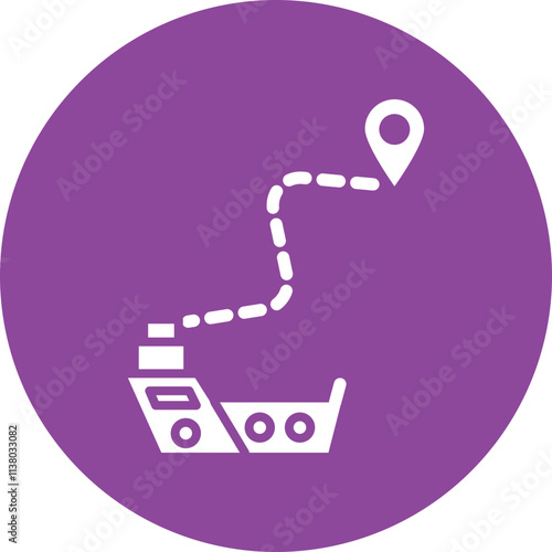 Shipping Route glyph circle icon