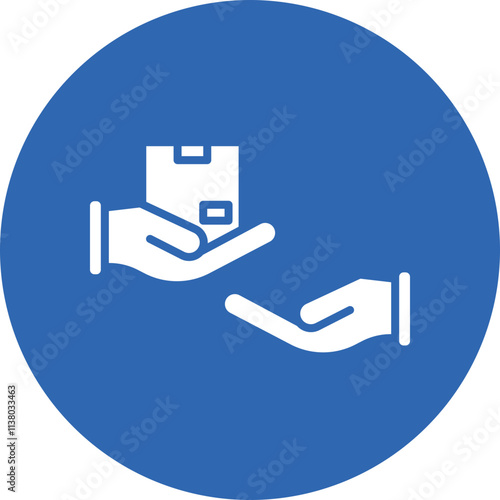 Receiving Shipment glyph circle icon