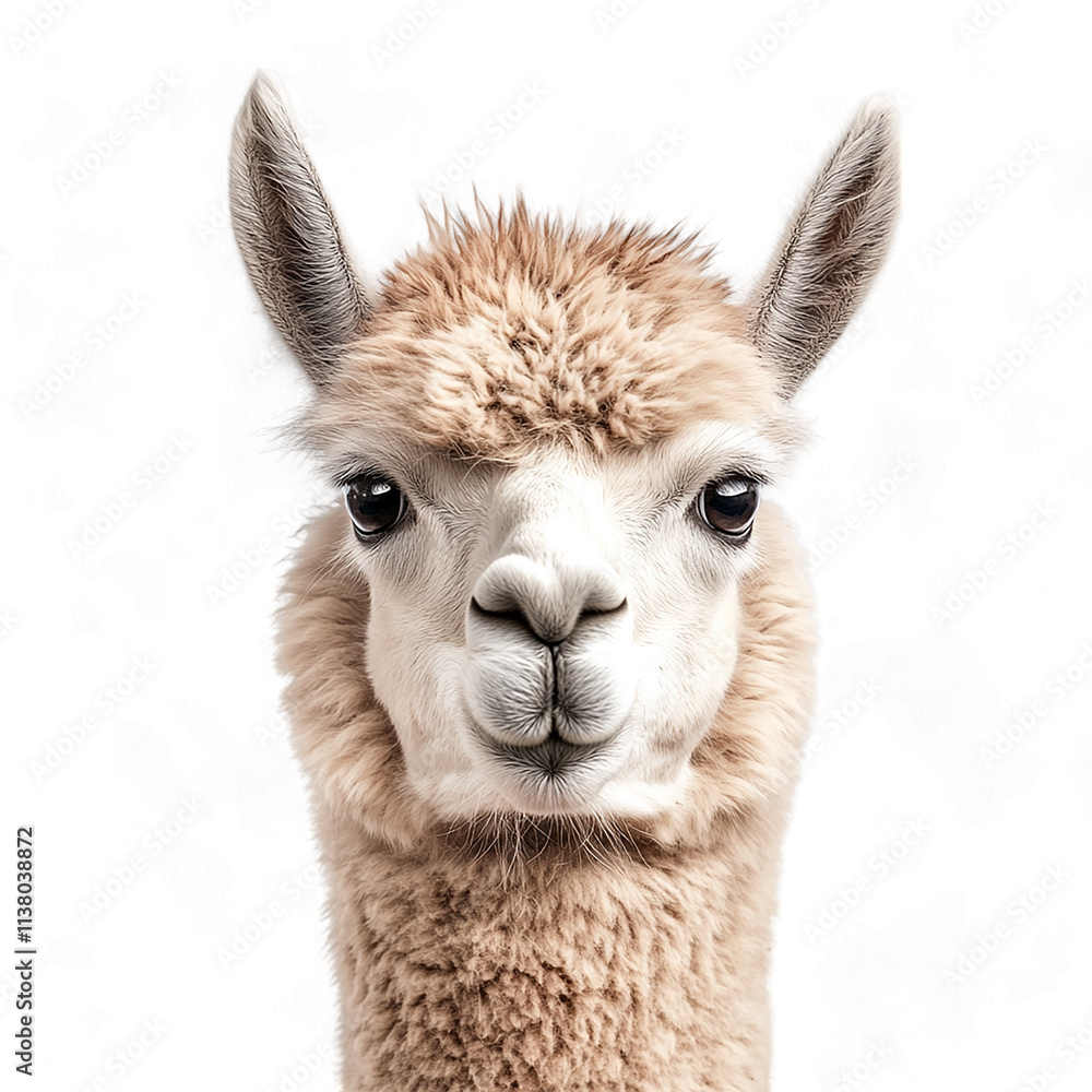 Obraz premium Alpaca Animal On Transparent background