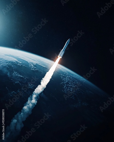 Rocket Launch Above Earth