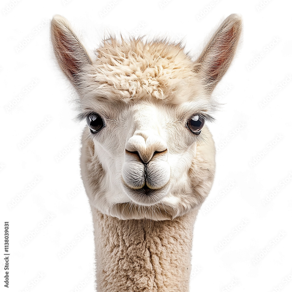 Obraz premium Alpaca Animal On Transparent background