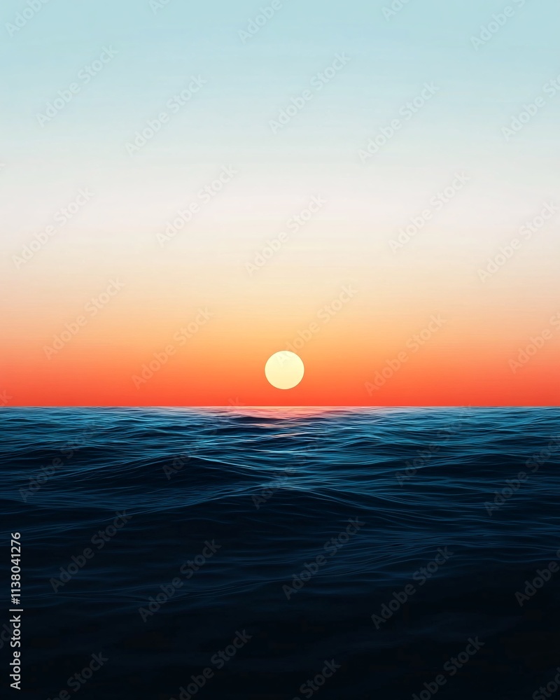 Serene Sunset Over Ocean Waters Serene Sunset Over Ocean Waters