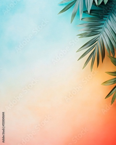 Tropical Background with Palm Leaves