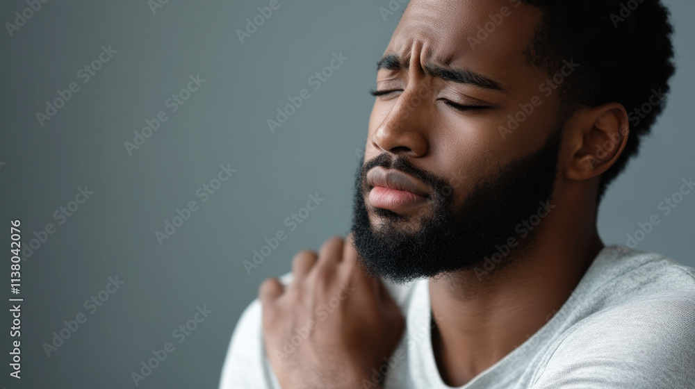 Obraz premium Managing shoulder pain a personal journey home photo calm environment close-up healing concepts