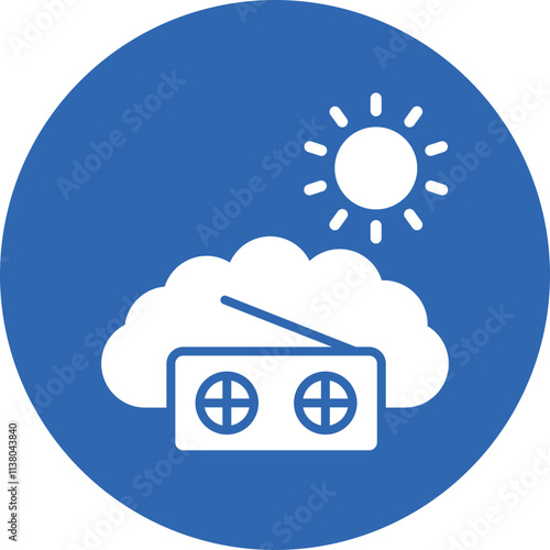 Weather Radio glyph circle icon