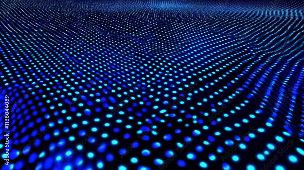 Abstract Blue Dotted Wave Pattern - A Stunning Digital Art Abstract Blue Dotted Wave Pattern - A Stunning Digital Art