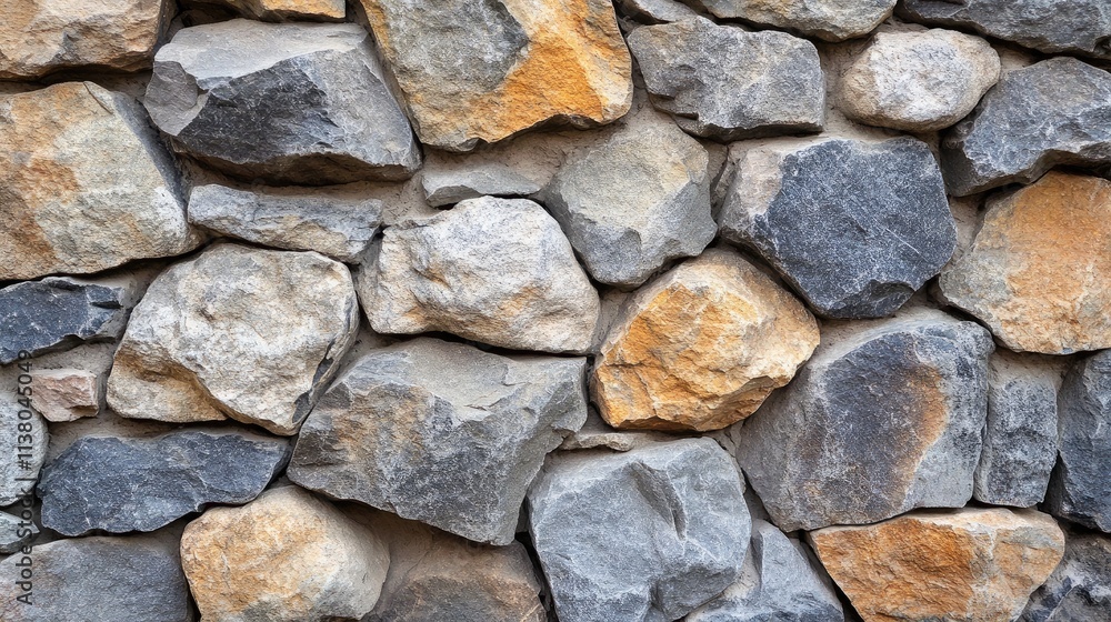 Natural stone wall texture with varied gray and yellow hues suitable for backgrounds and design projects showcasing rock patterns. Natural stone wall texture with varied gray and yellow hues suitable for backgrounds and design projects showcasing rock patterns.
