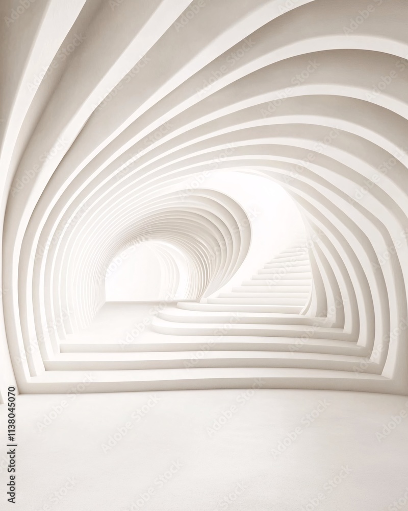 Naklejka premium Abstract white architectural interior
