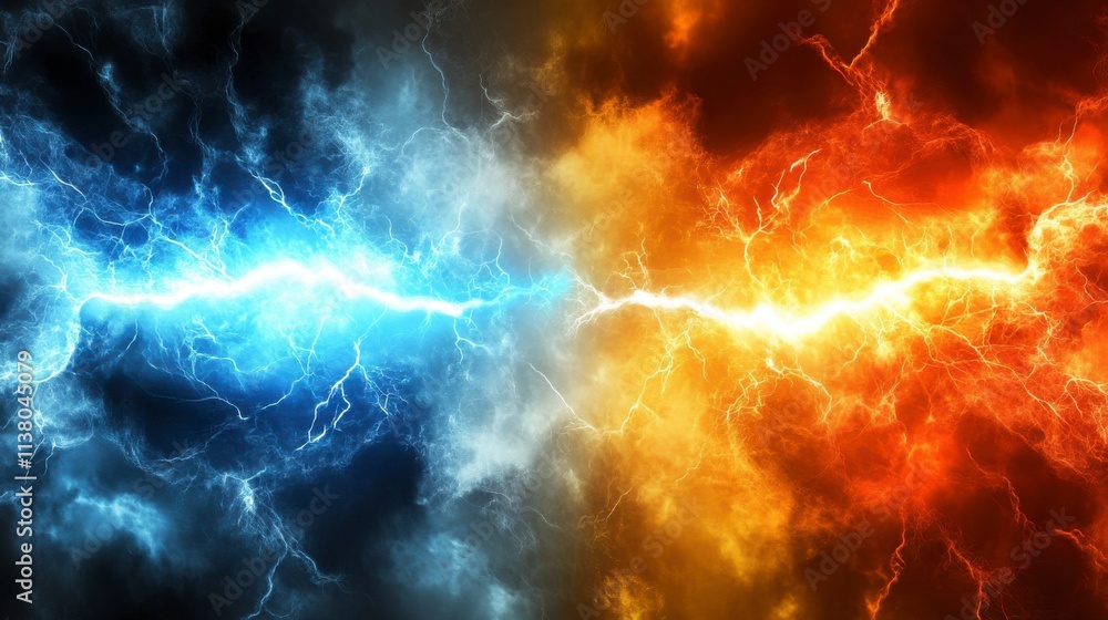 Dramatic Clash of Energy Forces: A Visual Representation of Nature's Power Dramatic Clash of Energy Forces: A Visual Representation of Nature's Power