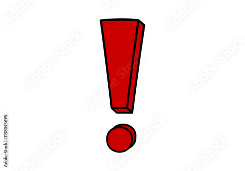 A striking red exclamation mark in 3d style captures attention, highlighting urgency or importance.