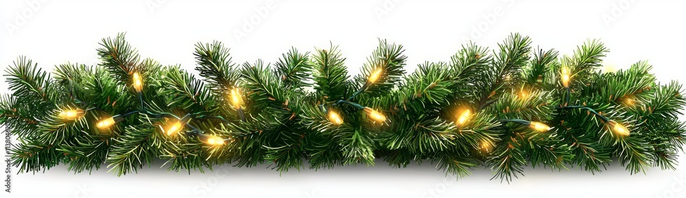 A flawless Christmas border with a garland of lights and evergreen branches, set against a transparent background. A flawless Christmas border with a garland of lights and evergreen branches, set against a transparent background.
