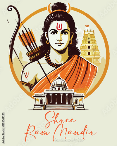 Ayodhya Ram Mandir Jay Shree Ram Social media Post Template Banner
