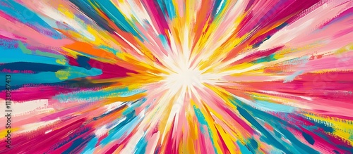 Wallpaper Mural Vibrant colorful burst radiating outwards from a bright center. Torontodigital.ca