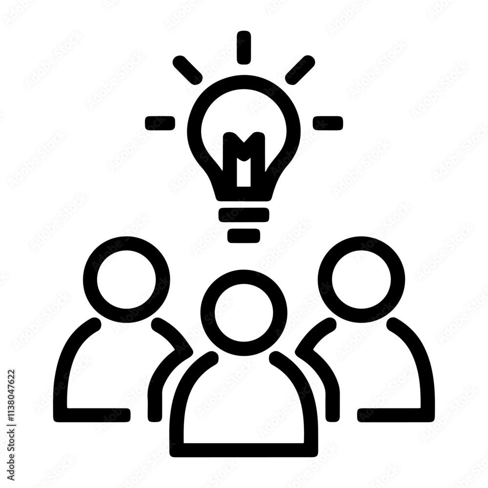 Creative community, group knowledge outline icon vector. Creative community, group knowledge outline icon vector.