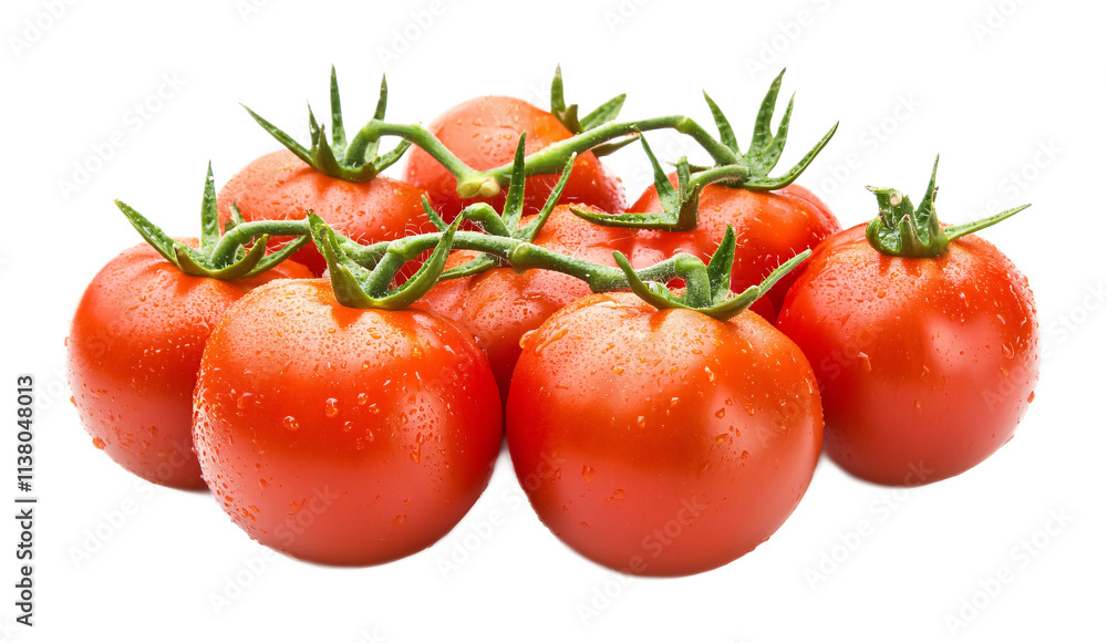 Bunch of red juicy fresh tomatoes on a white background. isolated background. Bunch of red juicy fresh tomatoes on a white background. isolated background.