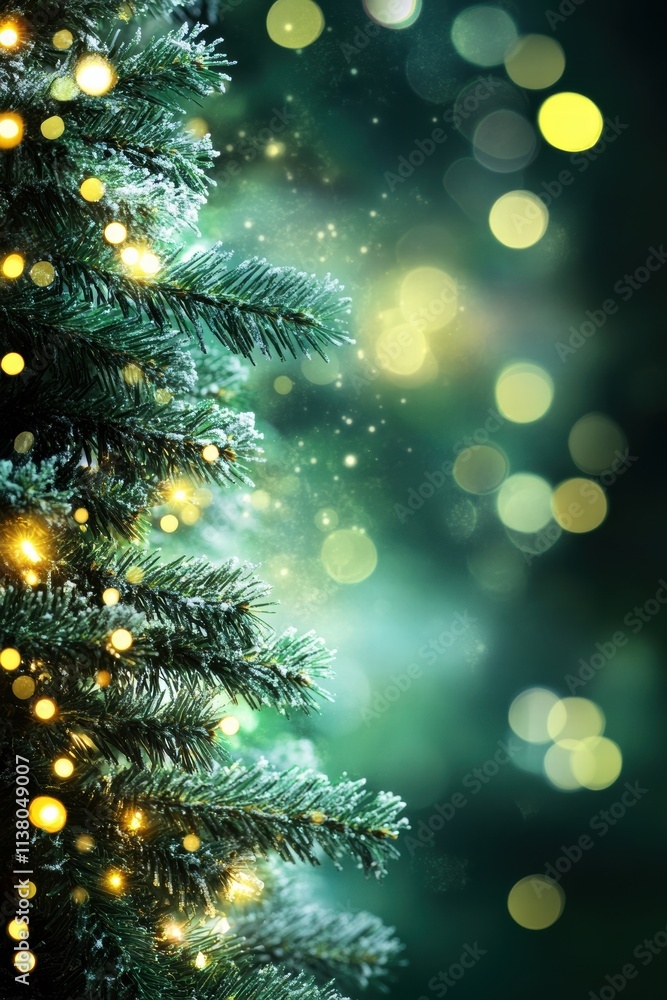 Sparkling Christmas tree with glowing lights and a festive bokeh background, perfect for holiday celebrations. Sparkling Christmas tree with glowing lights and a festive bokeh background, perfect for holiday celebrations.